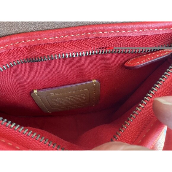 COACH x DISNEY MICKEY MOUSE Ears crossbody Leather Bag Red limited edition - Picture 7 of 9